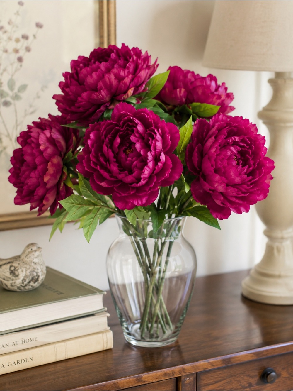 NWT Ashland Purple Peony Artificial Flower Bushes Lot of 2 Faux Floral Decor